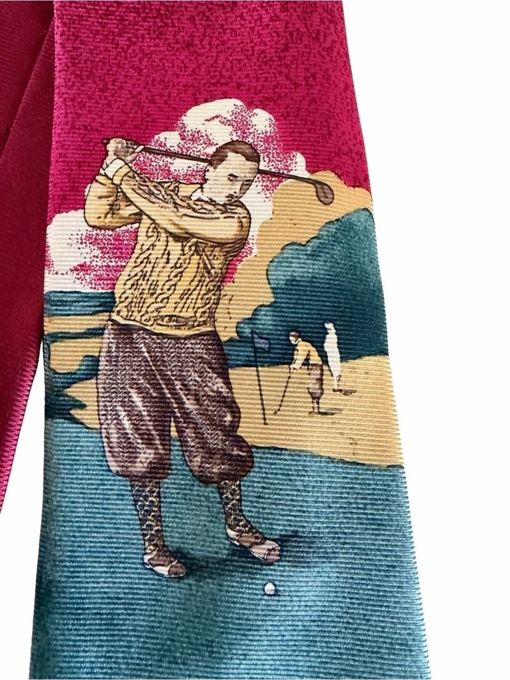 Vintage Polo Ralph Lauren For Nordstrom Silk Golf Tie Handmade USA Retro Golfer